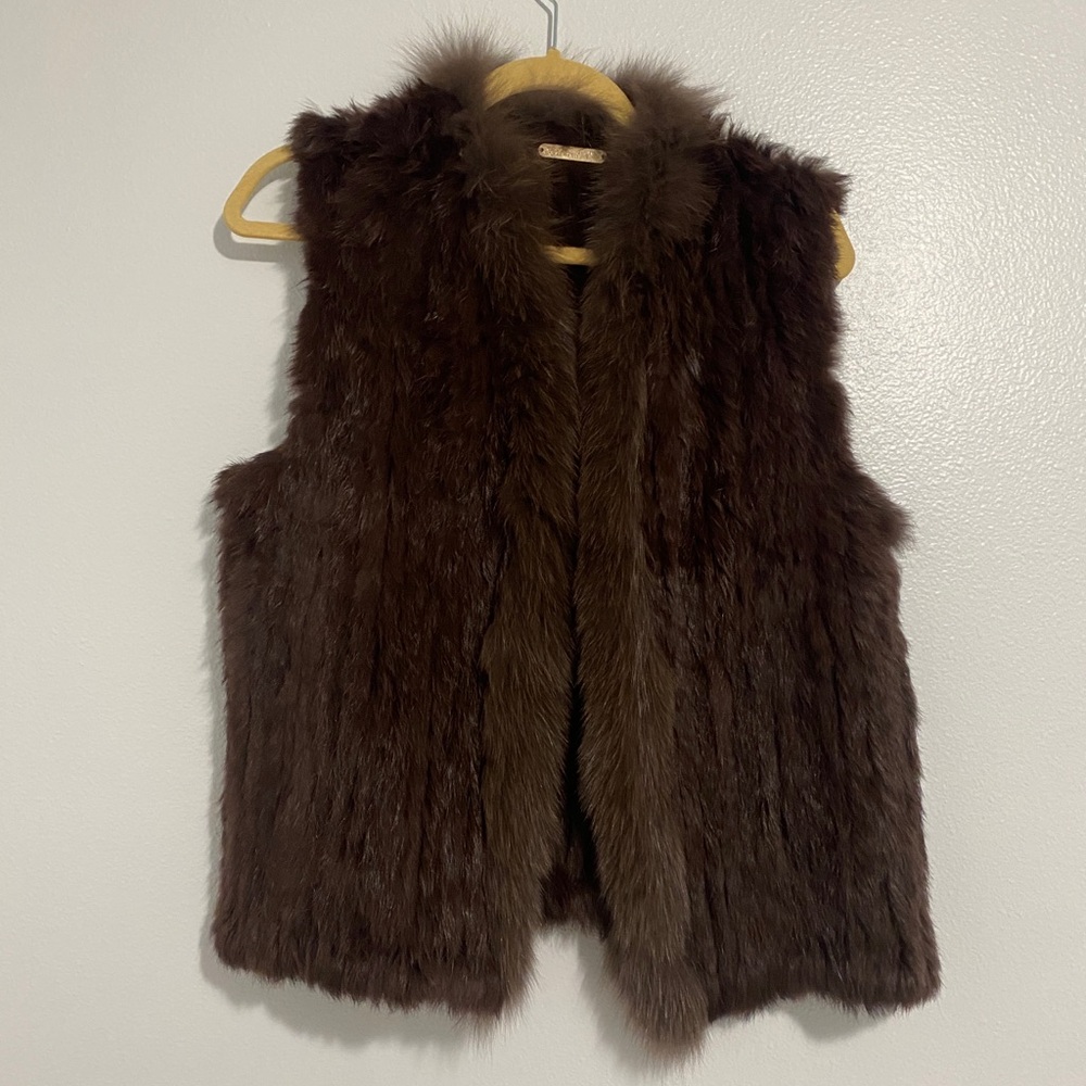 La Fiorentina brown Fox Genuine fur vest